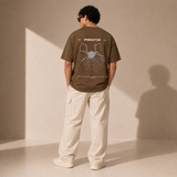 Predator Spider Oversized Brown Graphic T-Shirt