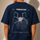 Predator Spider Oversized Navy Blue Graphic T-Shirt