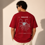 Predator Spider Oversized Red Graphic T-Shirt