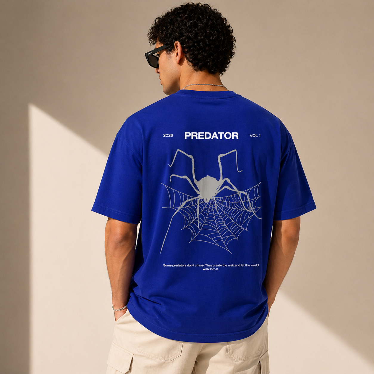 Predator Spider Oversized Royal Blue T-Shirt
