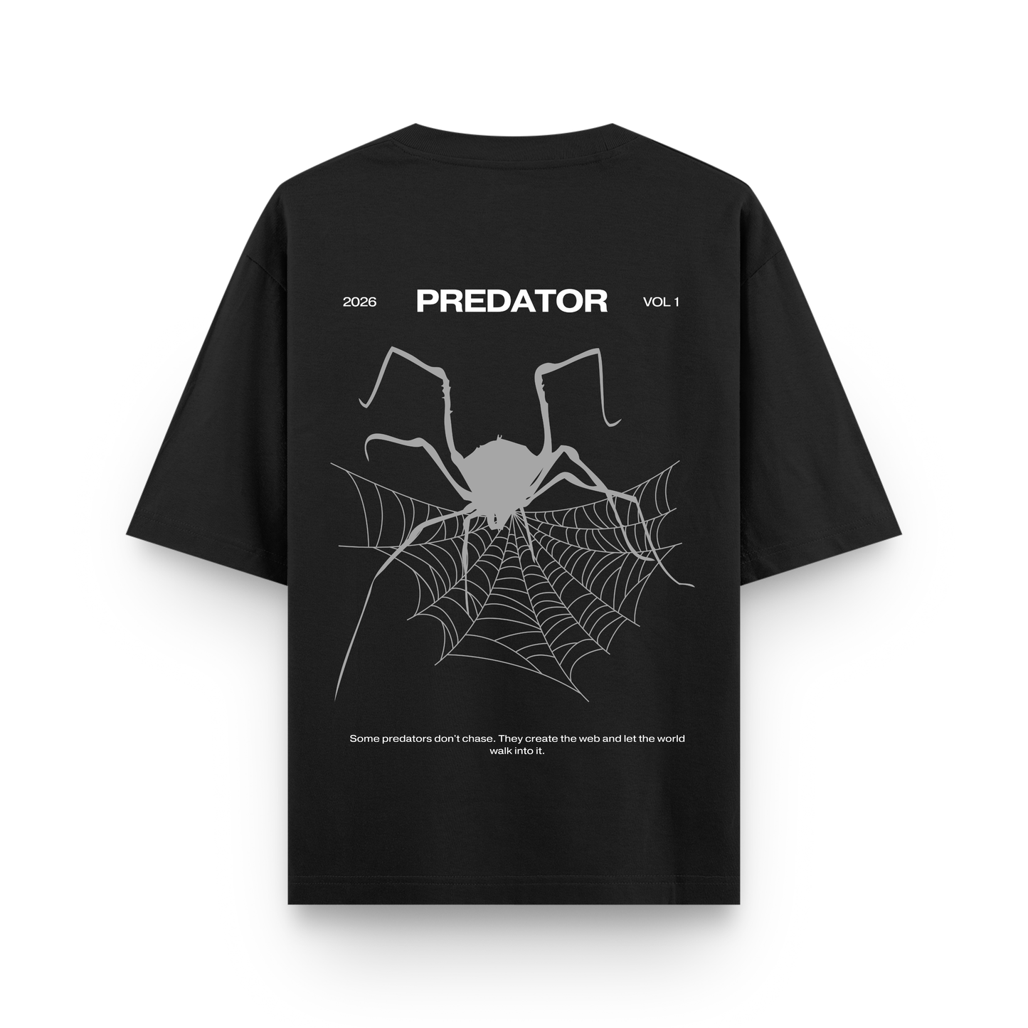 Predator Spider Oversized Black Graphic T-Shirt