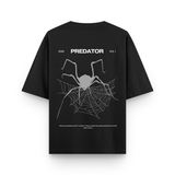 Predator Spider Oversized Black Graphic T-Shirt