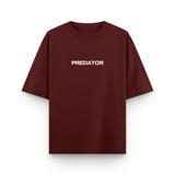 Predator Spider Oversized Maroon Graphic T-Shirt