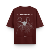 Predator Spider Oversized Maroon Graphic T-Shirt