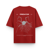 Predator Spider Oversized Red Graphic T-Shirt