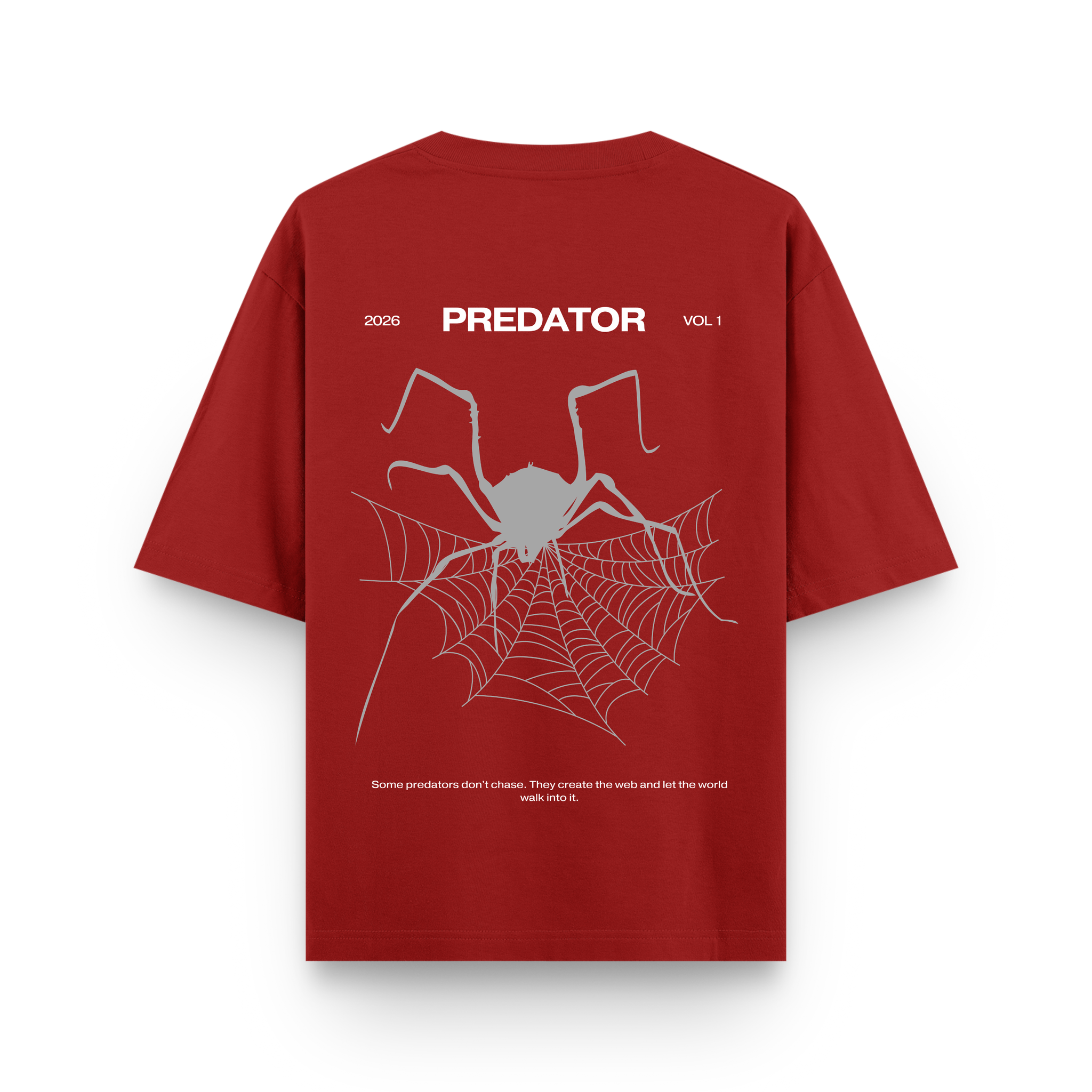 Predator Spider Oversized Red Graphic T-Shirt