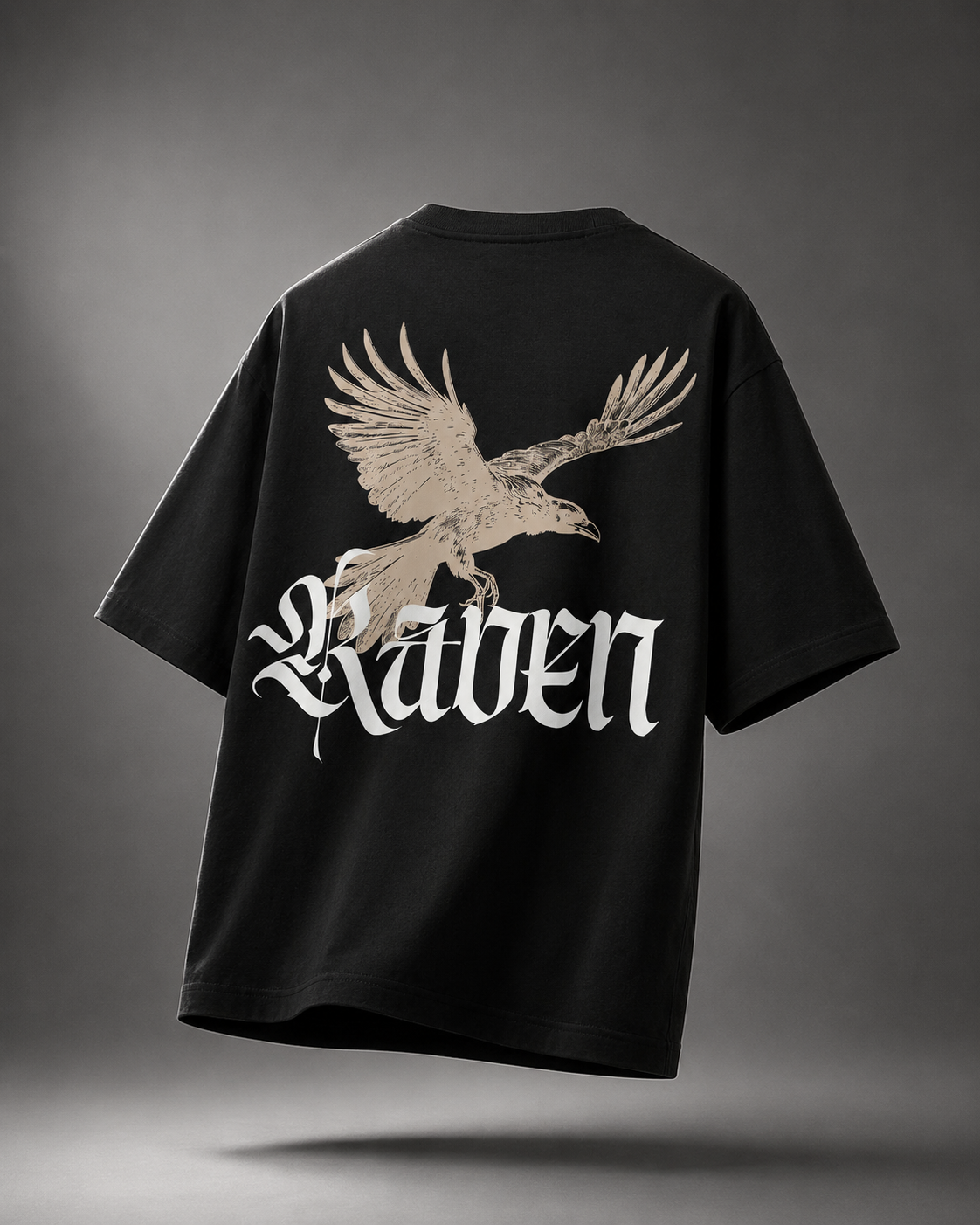 Raven Legacy Black Oversized Graphic T shirt