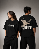 Raven Legacy Black Oversized Graphic T shirt