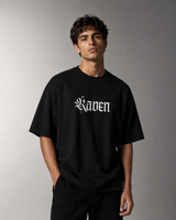 Raven Legacy Black Oversized Graphic T shirt