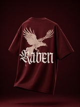 Raven Legacy Maroon Oversized Graphic T shirt