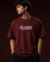 Raven Legacy Maroon Oversized Graphic T shirt