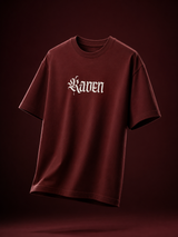 Raven Legacy Maroon Oversized Graphic T shirt