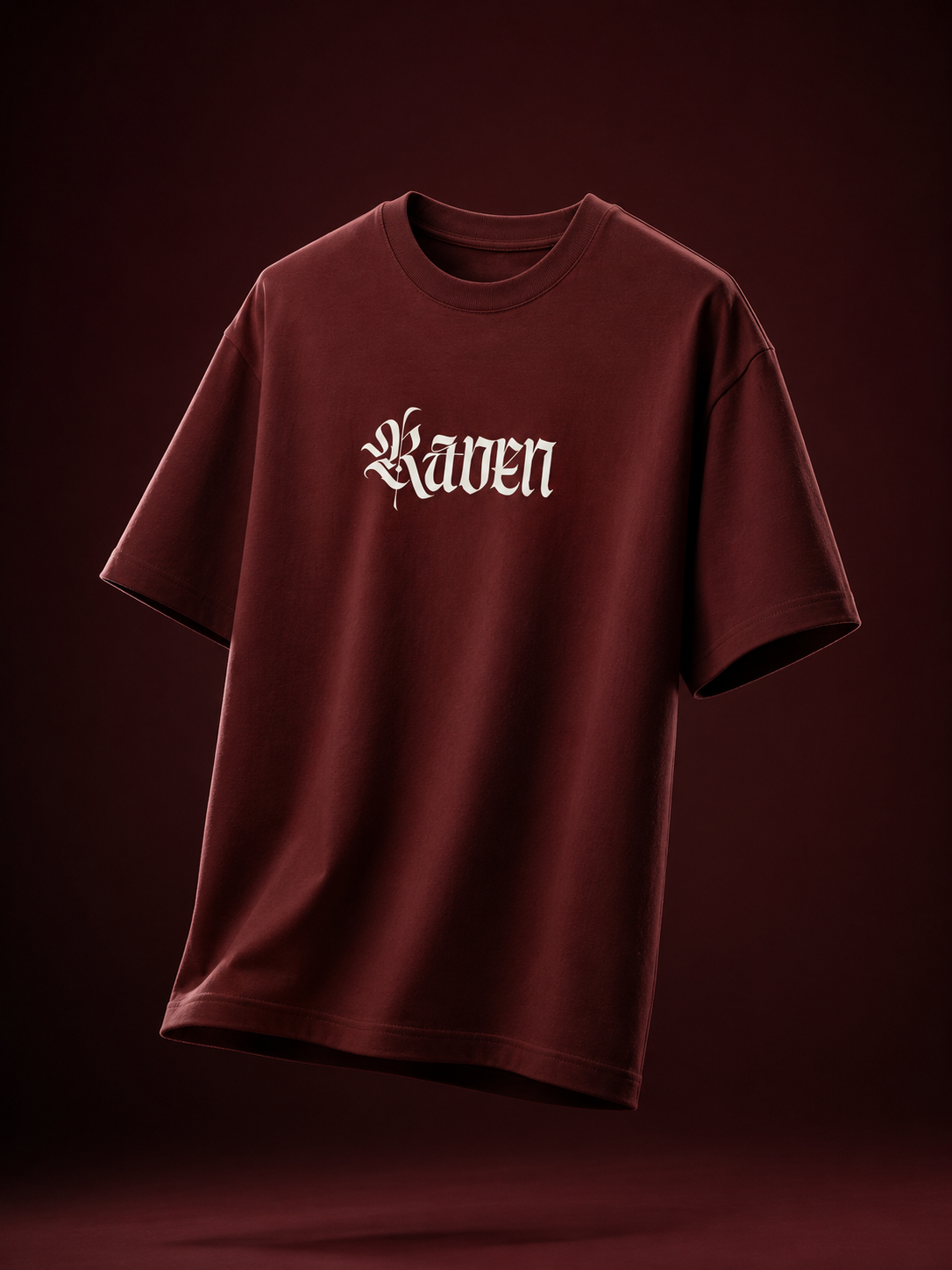 Raven Legacy Maroon Oversized Graphic T shirt