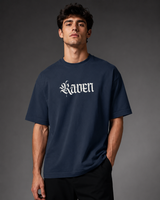 Raven Legacy Navy Blue Oversized Graphic T shirt
