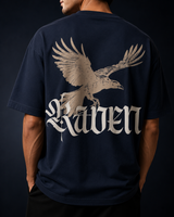 Raven Legacy Navy Blue Oversized Graphic T shirt