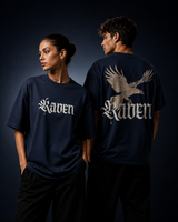 Raven Legacy Navy Blue Oversized Graphic T shirt