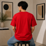 Red Plain Oversized Cotton T-Shirt Unisex – Blank Essential