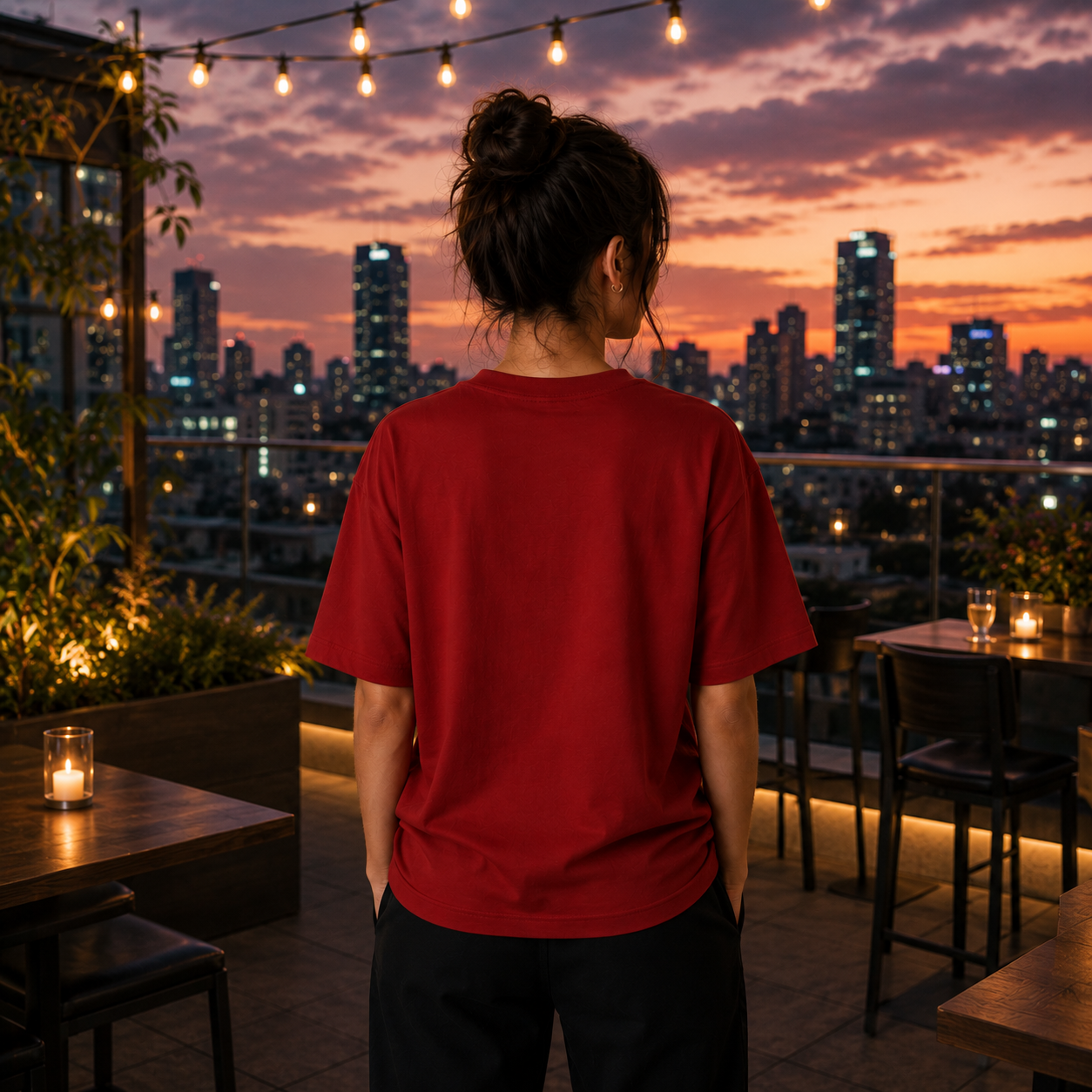 Red Signature Oversized Cotton Unisex T shirt