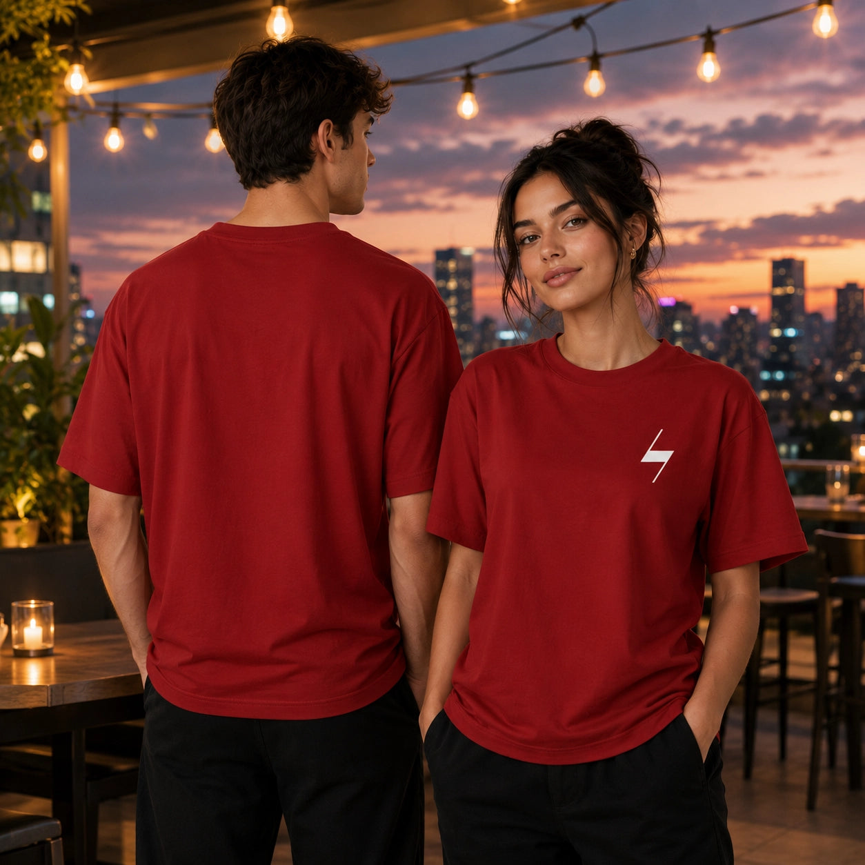 Red Signature Oversized Cotton Unisex T shirt