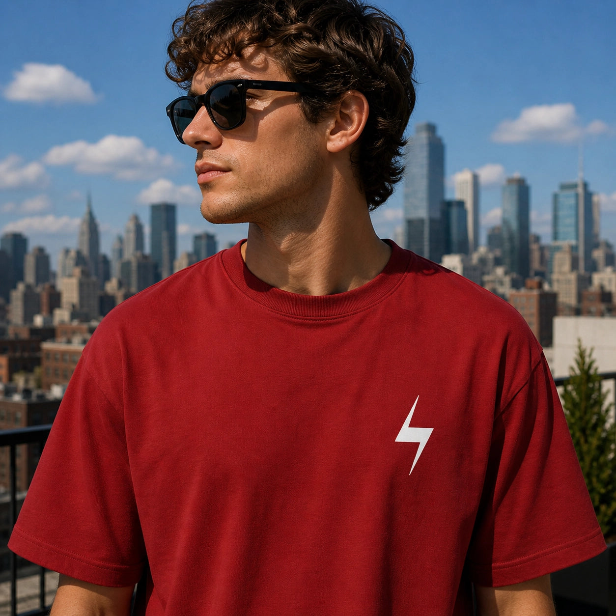 Red Signature Oversized Cotton Unisex T shirt