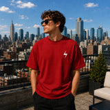 Red Signature Oversized Cotton Unisex T shirt