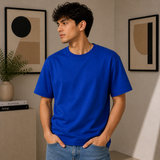 Royal Blue Plain Oversized Cotton T-Shirt Unisex – Blank Essential