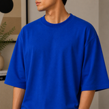 Royal Blue Plain Oversized Cotton T-Shirt Unisex – Blank Essential
