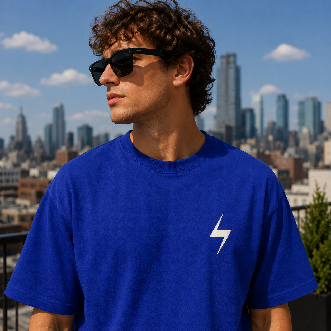 Royal Blue Signature Oversized Cotton Unisex T shirt