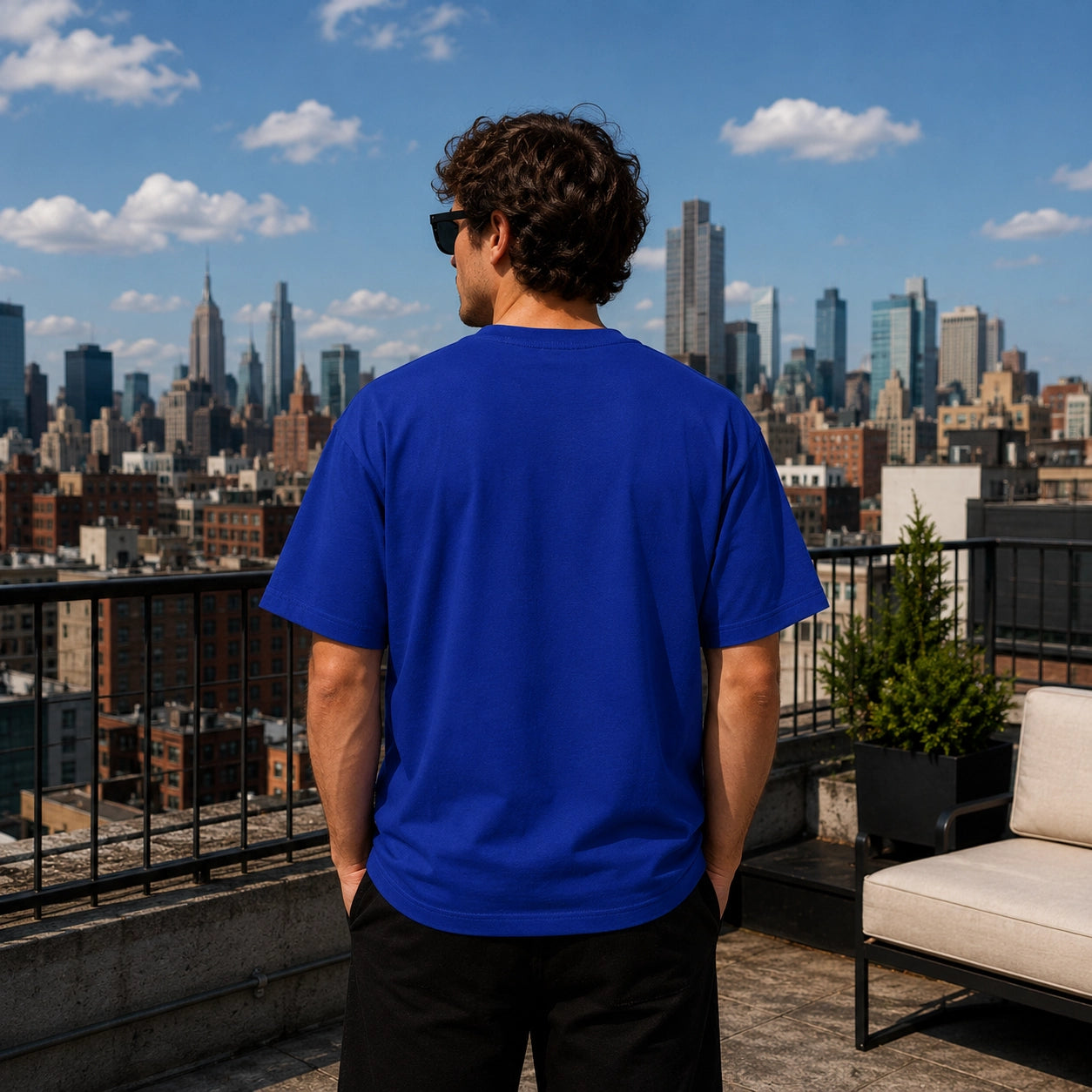 Royal Blue Signature Oversized Cotton Unisex T shirt