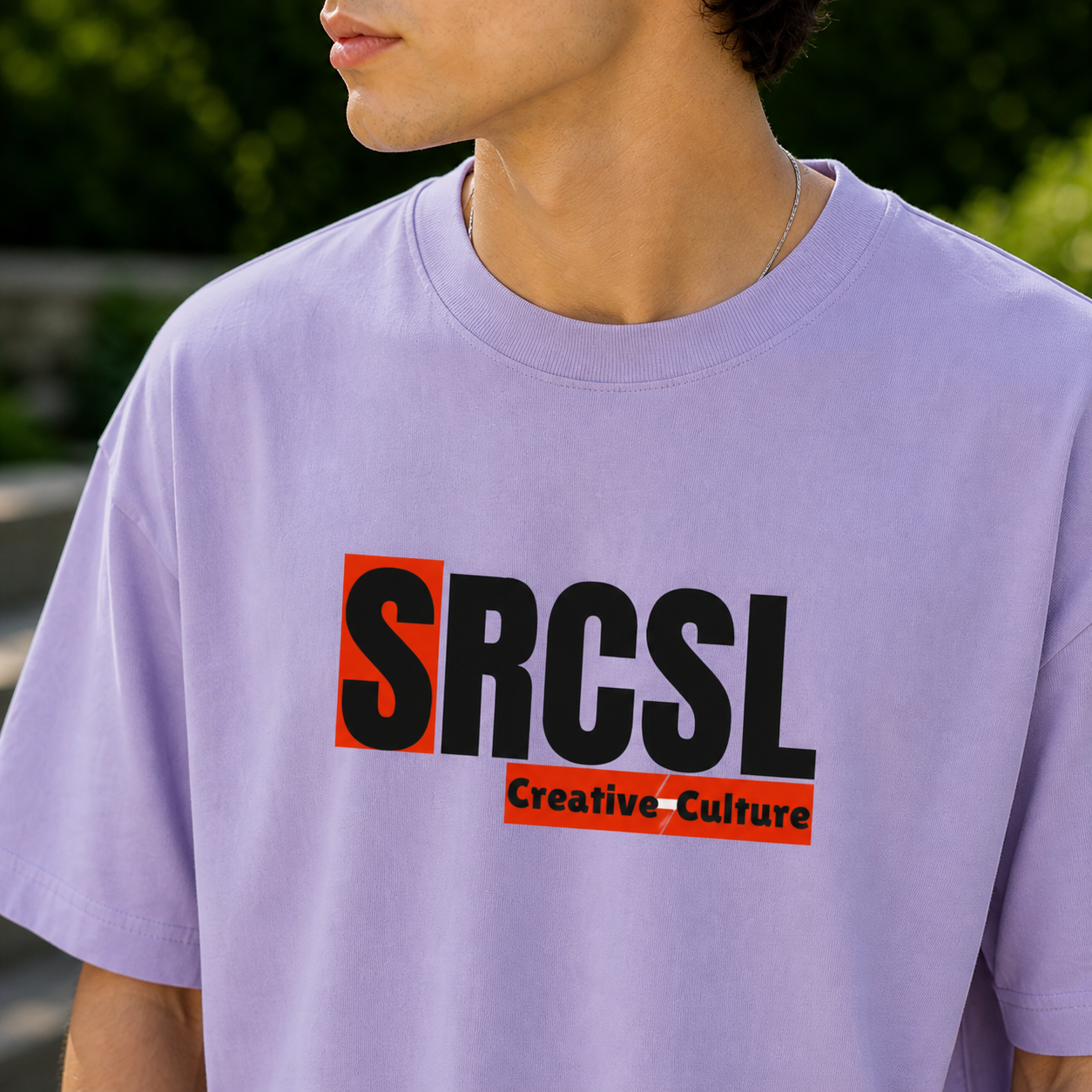 SRCSL Creative Culture Oversized Logo T shirt Lavender