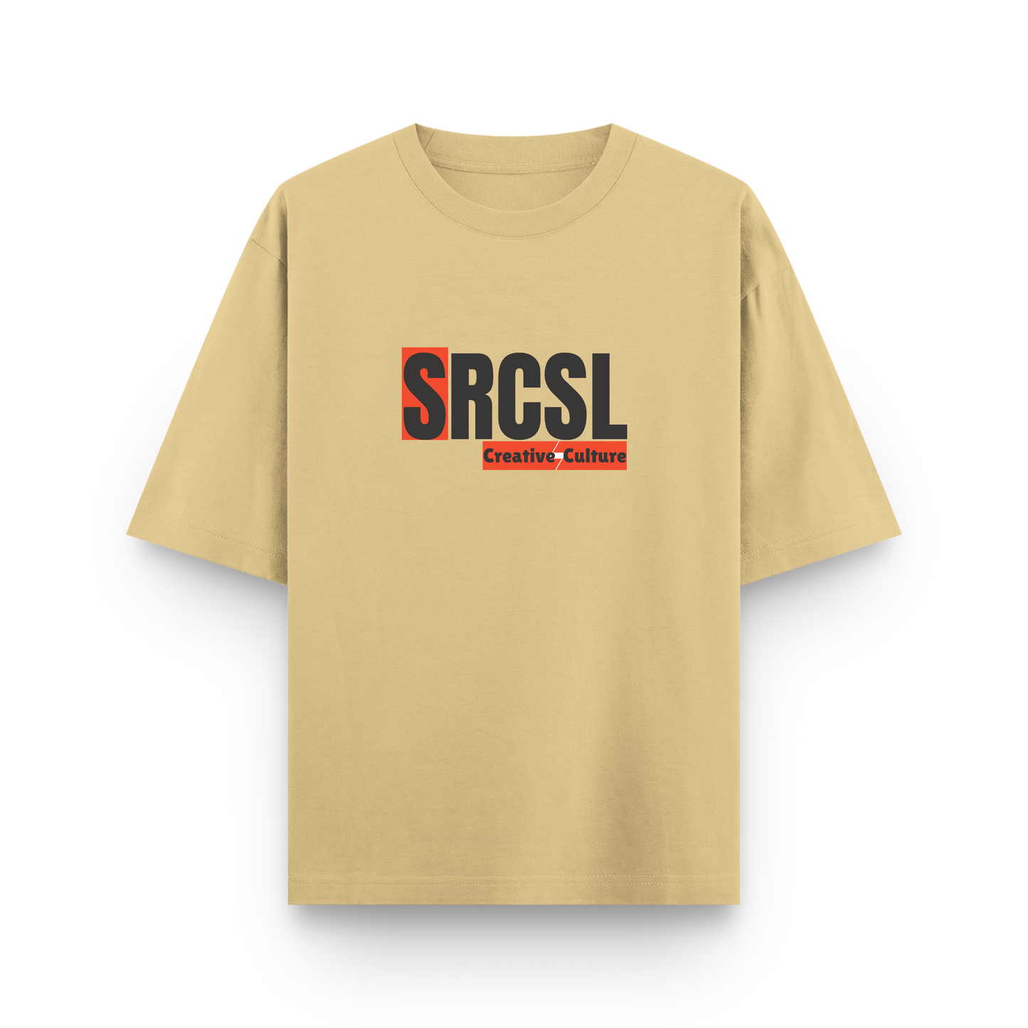 SRCSL Creative Culture Oversized Logo T shirt Beige