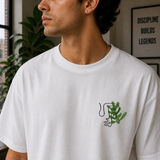 Sharp Minds Abstract Face Oversized White Graphic T-Shirt
