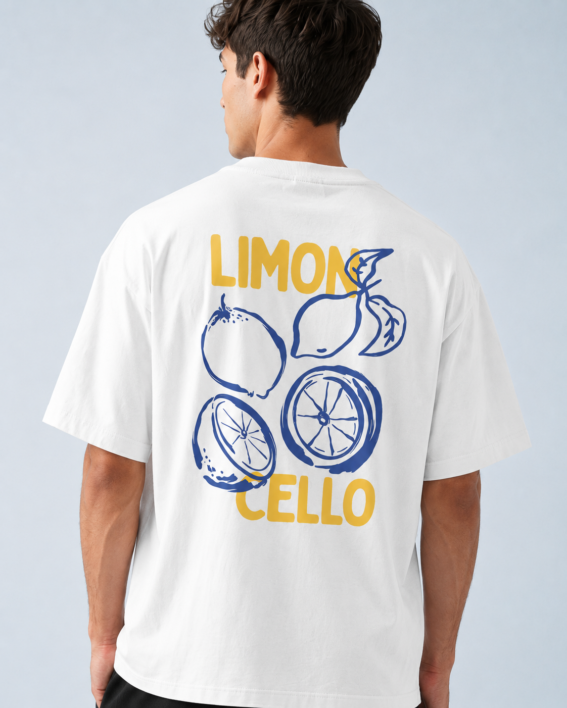 Squeeze The Day Limoncello Oversized White Graphic T shirt