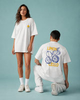 Squeeze The Day Limoncello Oversized White Graphic T shirt