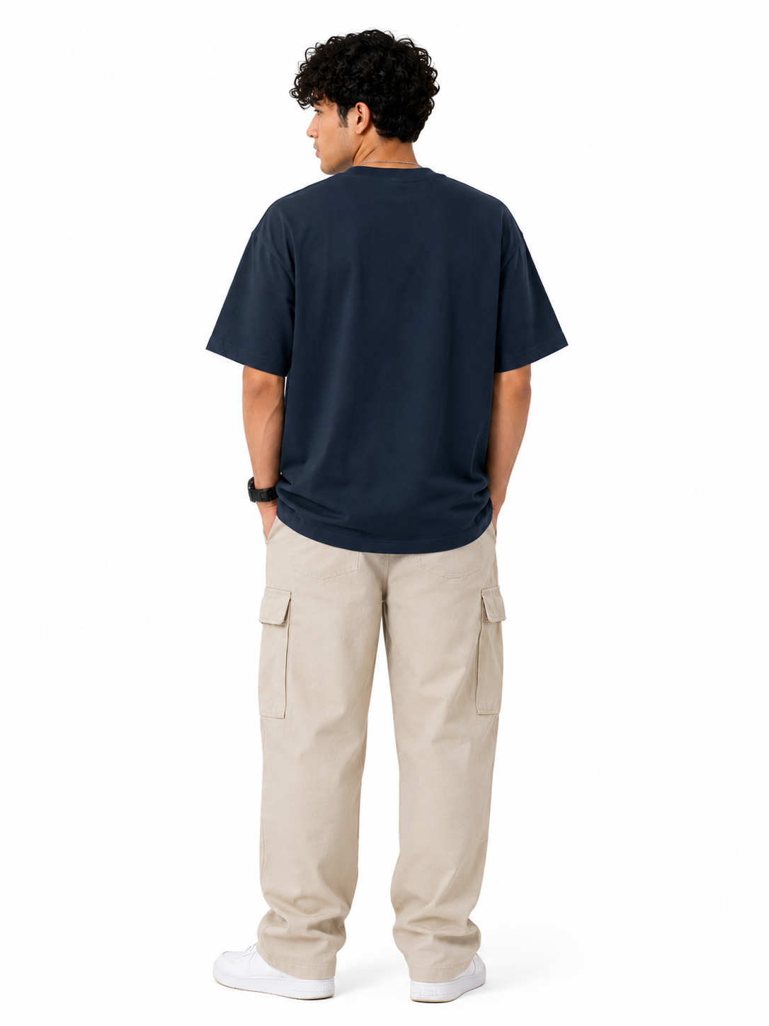 Straw Hat Anime Oversized Navy Blue Graphic T-Shirt