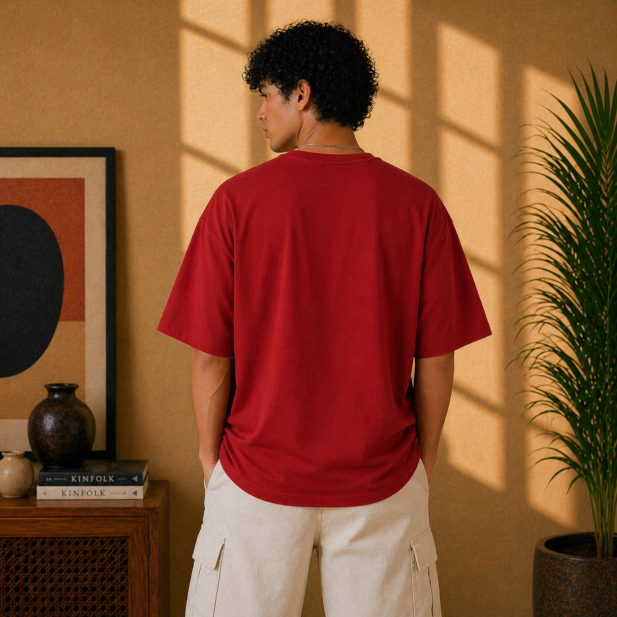 Straw Hat Anime Oversized Red Graphic T-Shirt