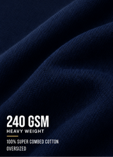 Zenitsu Thunder Oversized Cotton Unisex Navy Blue T-Shirt