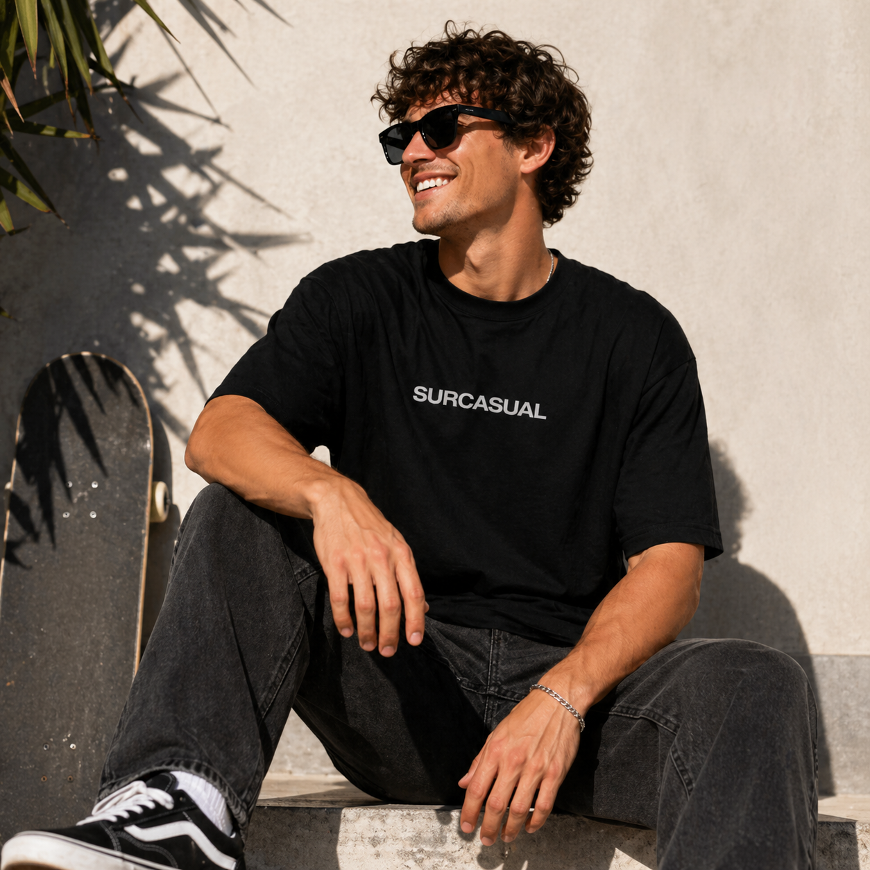 Surcasual Oversized Black T-Shirt – Premium Cotton Casual Streetwear