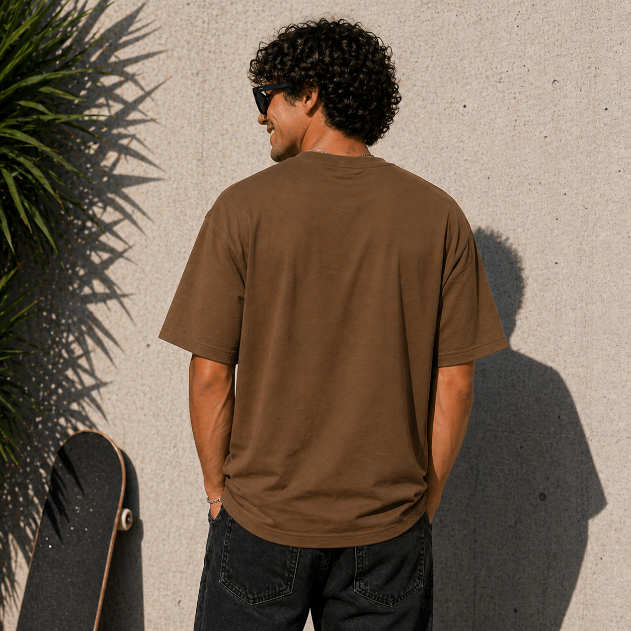 Surcasual Oversized Brown T-Shirt Premium Cotton Casual Streetwear