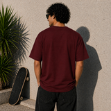 Surcasual Oversized Maroon T-Shirt – Premium Cotton Casual Streetwear
