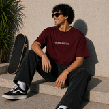 Surcasual Oversized Maroon T-Shirt – Premium Cotton Casual Streetwear