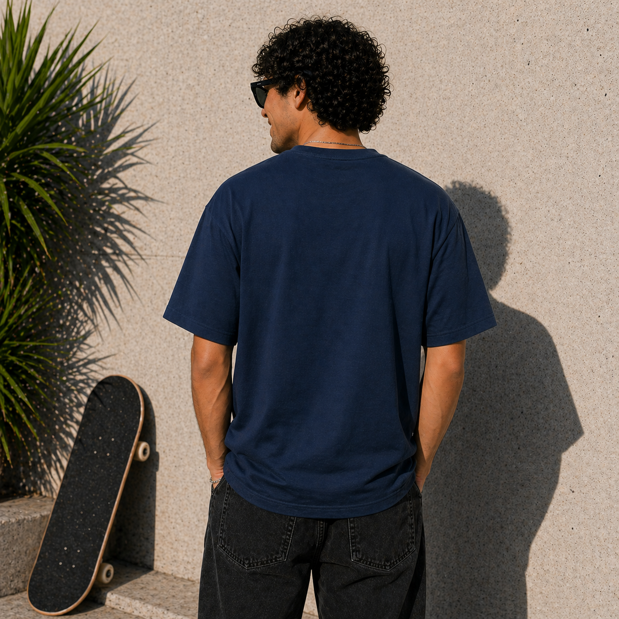Surcasual Oversized Navy Blue T-Shirt – Premium Cotton Casual Streetwear