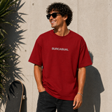 Surcasual Oversized Red T-Shirt – Premium Cotton Casual Streetwear