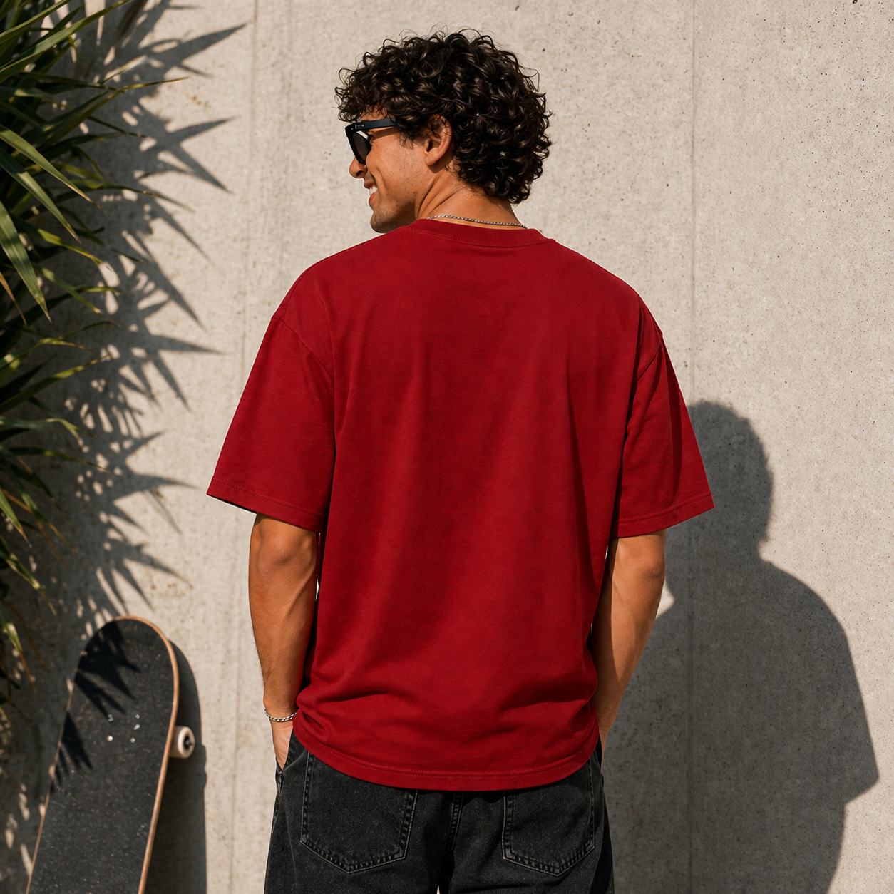 Surcasual Oversized Red T-Shirt – Premium Cotton Casual Streetwear