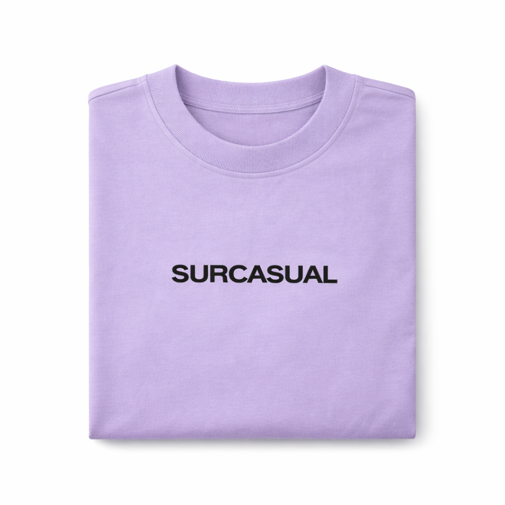Surcasual Oversized Lavender T-Shirt – Premium Cotton Casual Streetwear