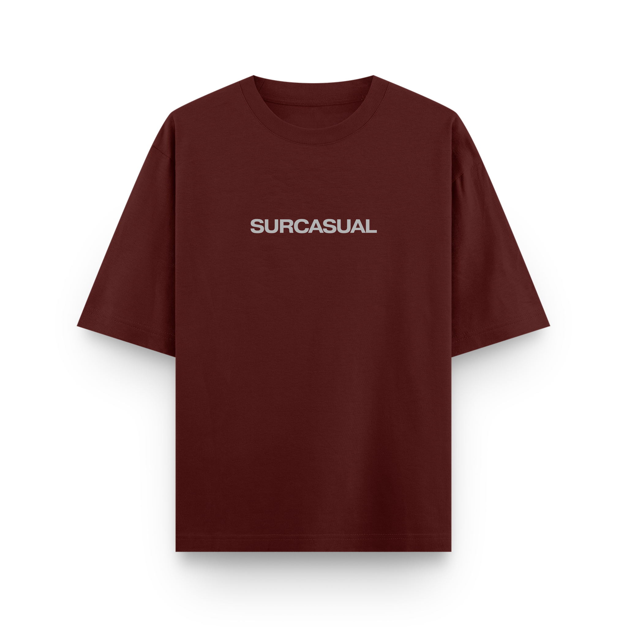 Surcasual Oversized Maroon T-Shirt – Premium Cotton Casual Streetwear