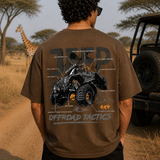 Tactical Beast 4 x 4 Oversized Brown Cotton T-shirt