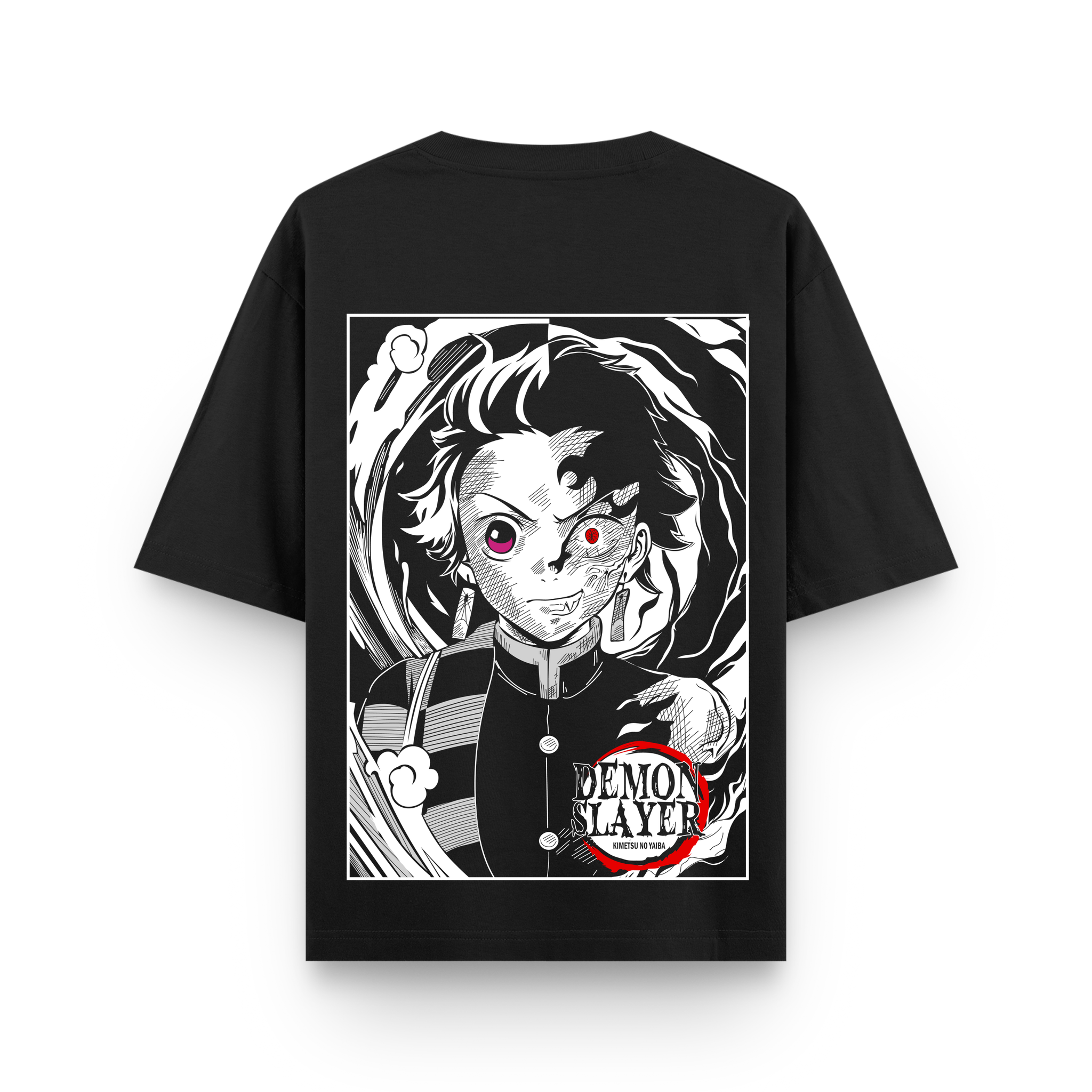 Tanjiro Oversized Cotton Black Graphic T-Shirt