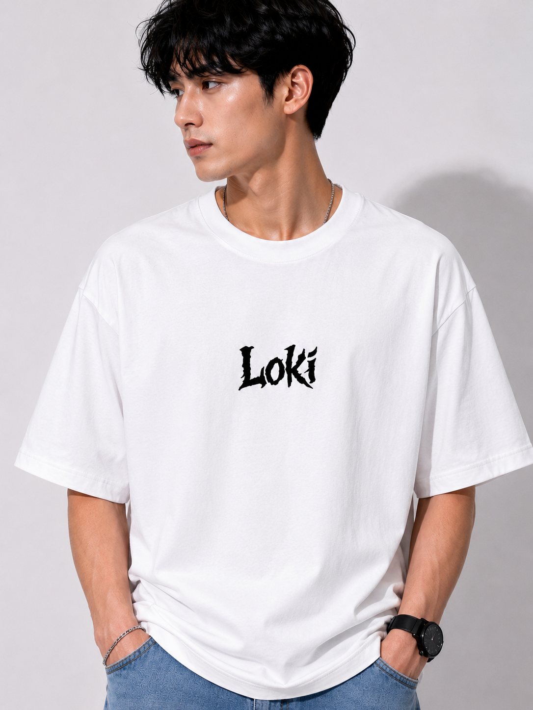 The Cursed Prince Loki Ragnarok Oversized Graphic White T shirt