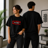 Trust No One Typography Unisex Oversized Black T-Shirt